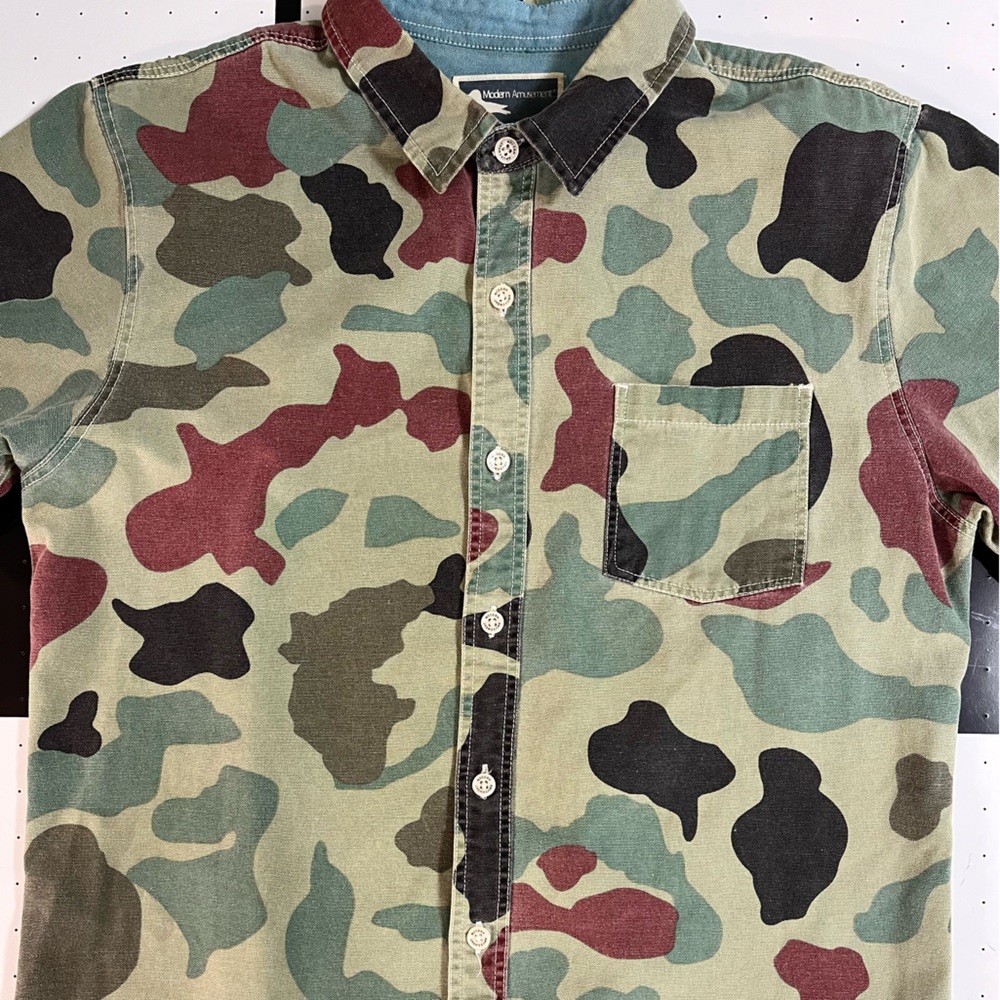 Modern Amusement Camouflage Patterned Mens M military casual 100% cotton